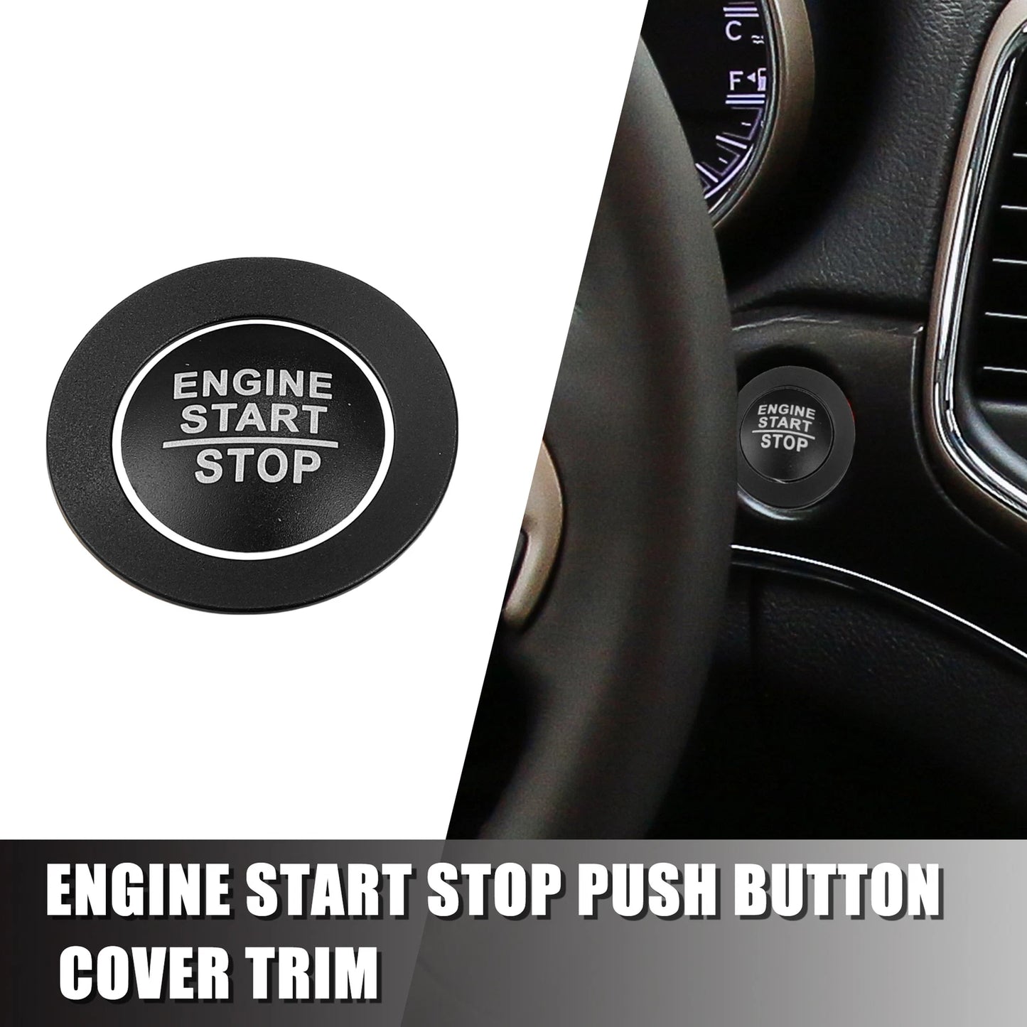 Engine Start Stop Button Cover Trim for Jeep Cherokee, Dodge (2014-2023)