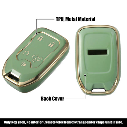 Key Fob Cover Case for GMC Sierra 1500 with Keychain 5 Button Green