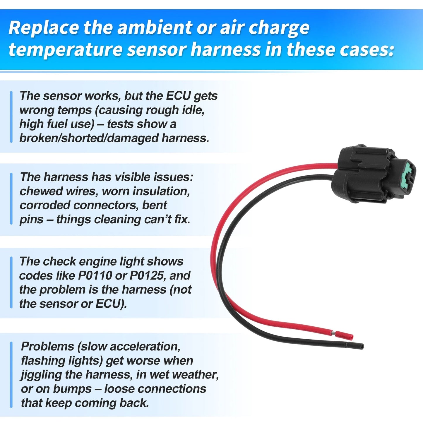 Ambient Air Temperature Sensor with Connector for Nissan Altima (2007-2012)