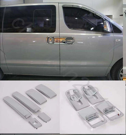 Chrome Full Set Door Handle Bowl Cover Trim for Hyundai Starex H-1 (2018-2019)