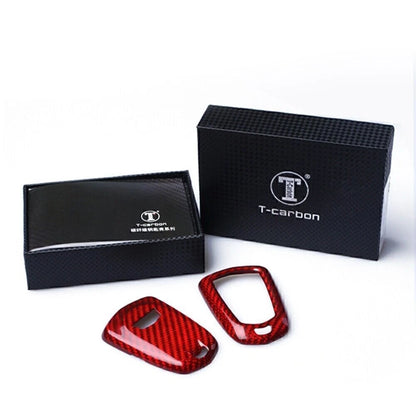 Key Cover Case for 2015-2023 Cadillac ATS CTS CT6 Carbon Fiber Red (2015-2023)