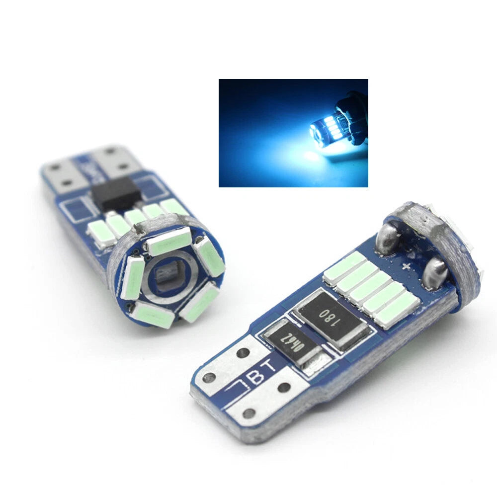 8pc 15-SMD 4014 CANBUS Ice Blue LED Bulbs for Car Side Light Interior