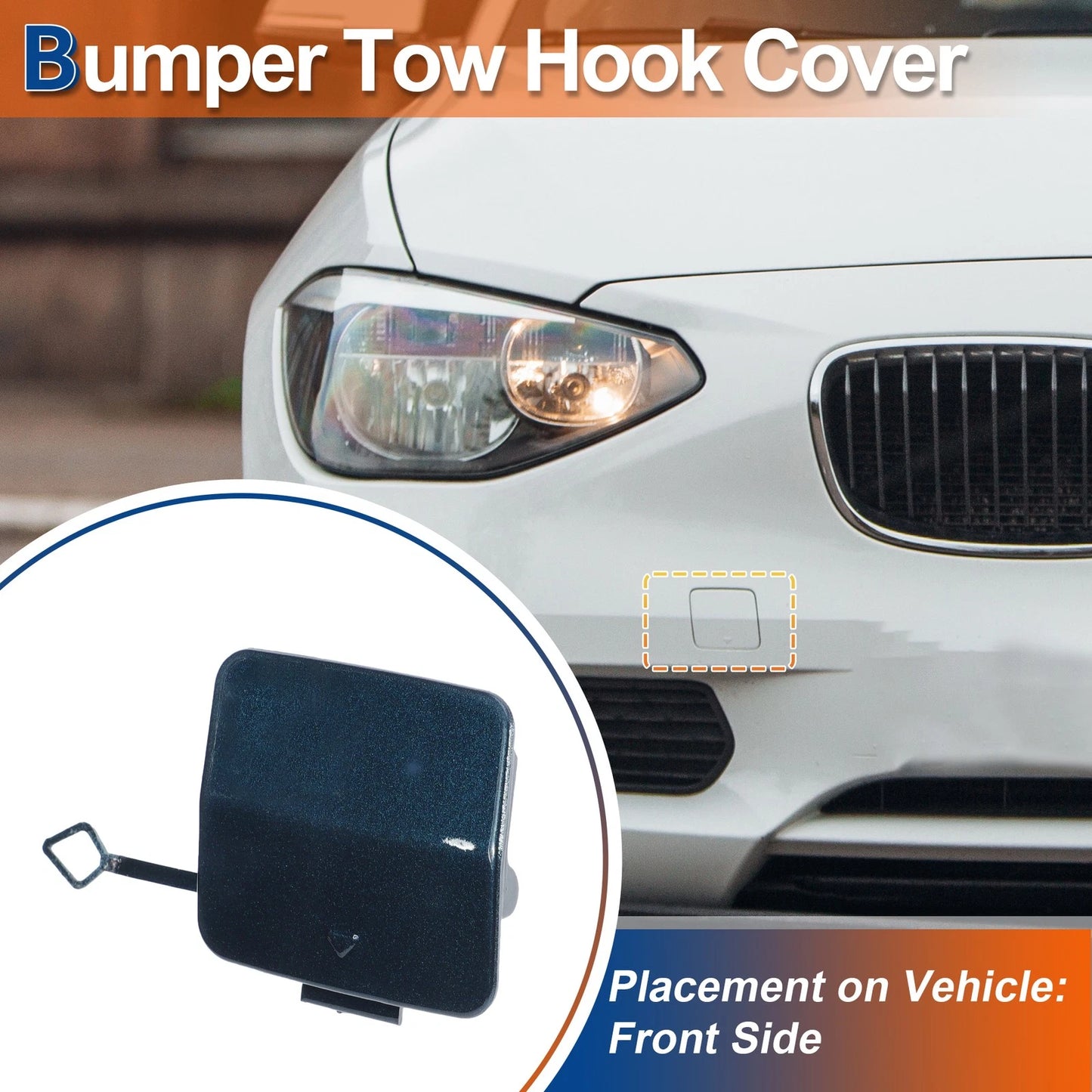 Front Car Bumper Tow Hook Cover for BMW 1 Series (2011-2019) - Dark Blue