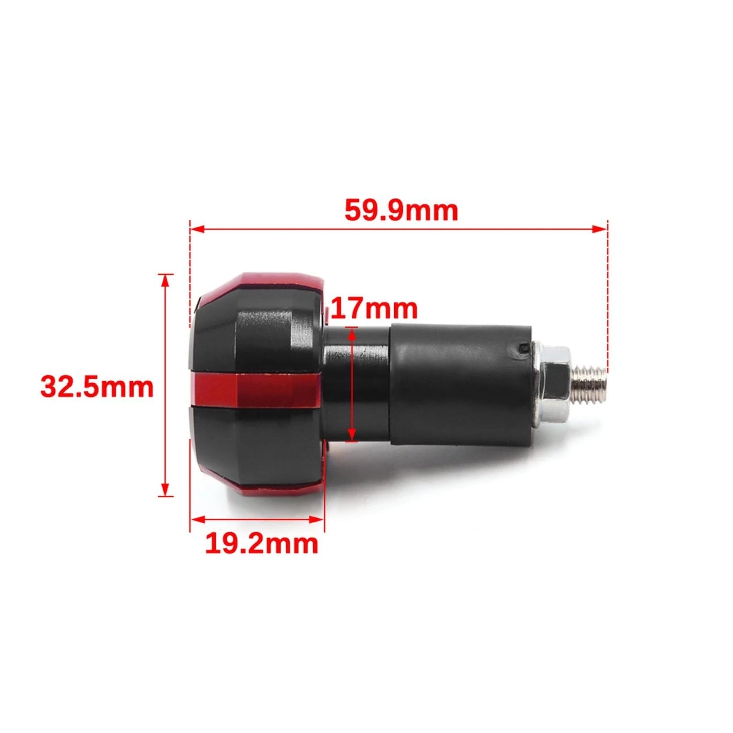2 x Aluminum Alloy Handle Bar Hand Grip End Cap for Motorcycle