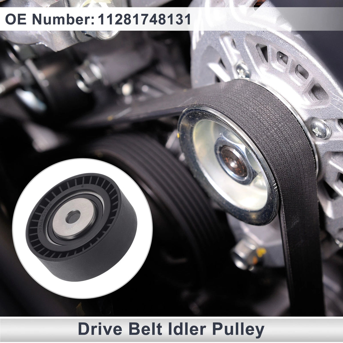 Drive Belt Idler Pulley for BMW Series 3 (1994-2006) Black 1 Pcs