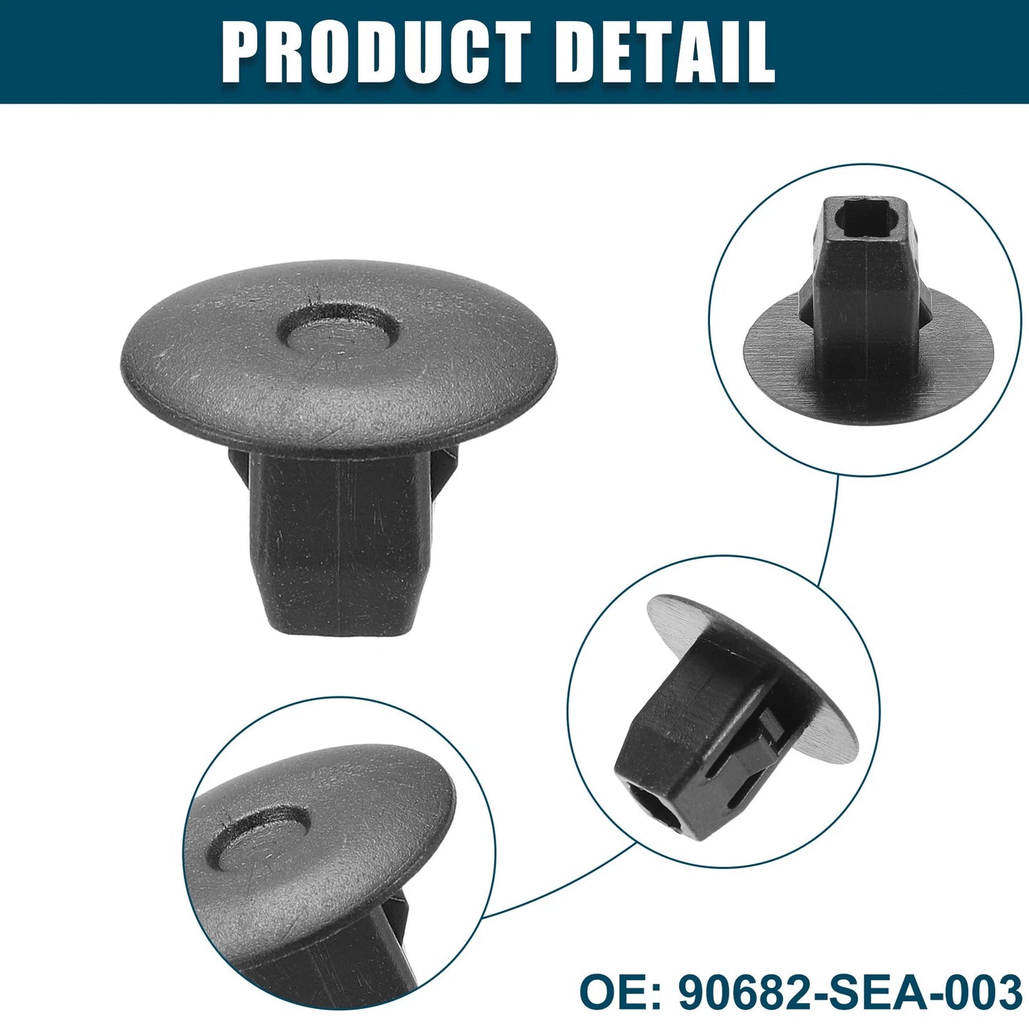 Fender Liner Clips for Honda Accord (40 Pcs) Black
