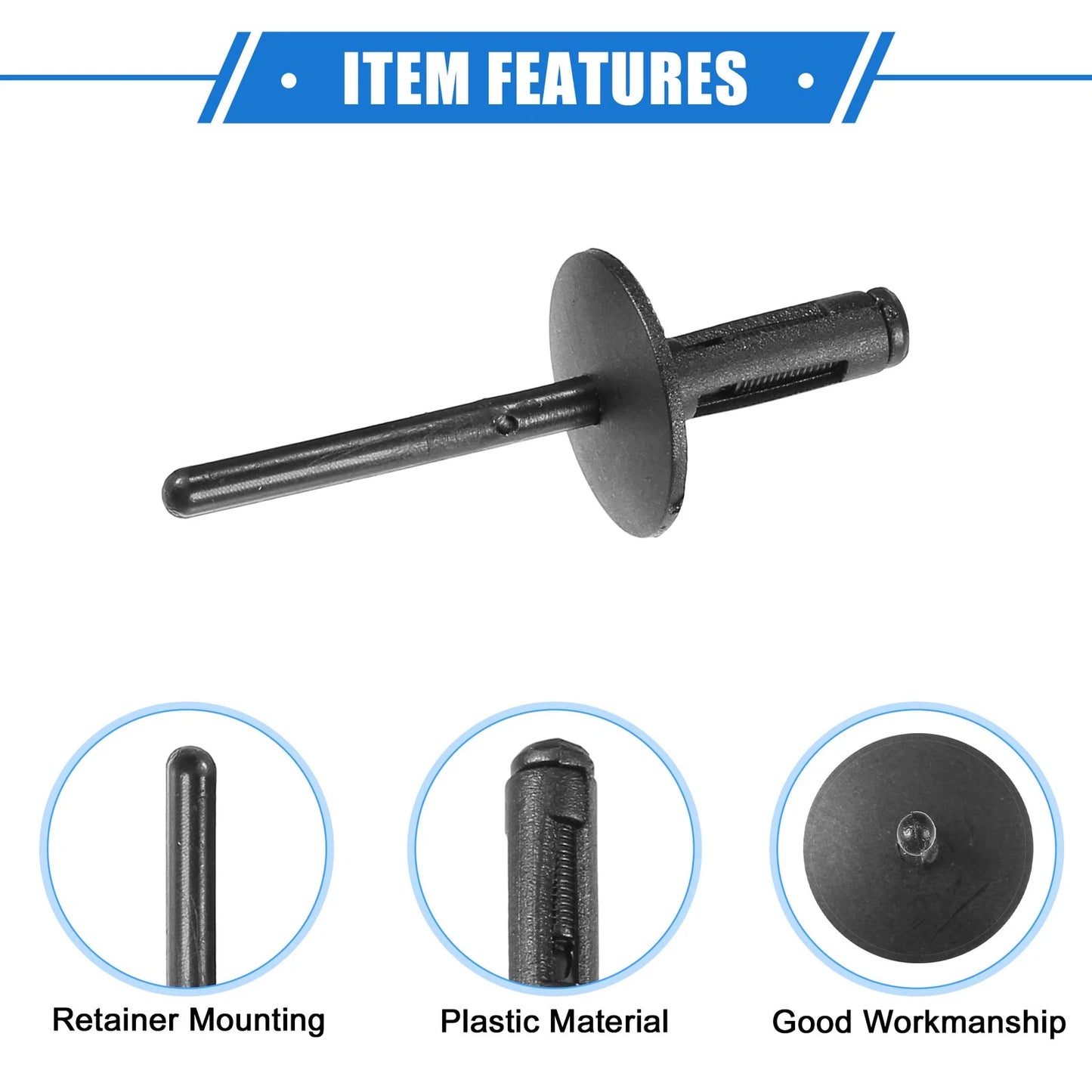 15 x Fender Liner Rivets for BMW X1 (2013-2023) Durable Plastic Black