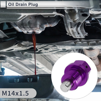 1 Set M14x1.5 Engine Oil Drain Plug with Gasket for Car Motorcycle Boat Purple