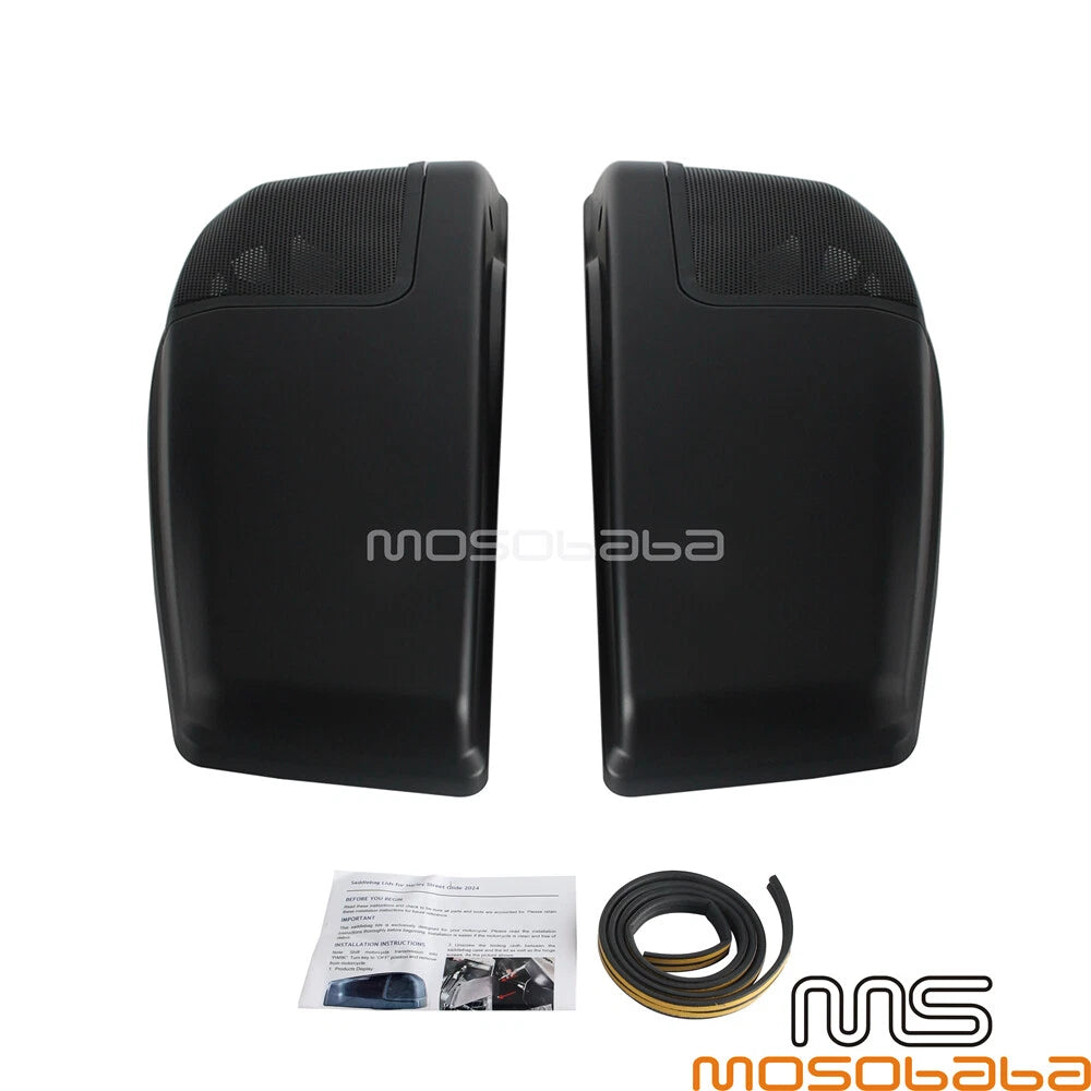 Black Saddlebag Speaker Lids Covers for Harley Road Glide FLTRX & Street Glide FLHX (2015-2023)