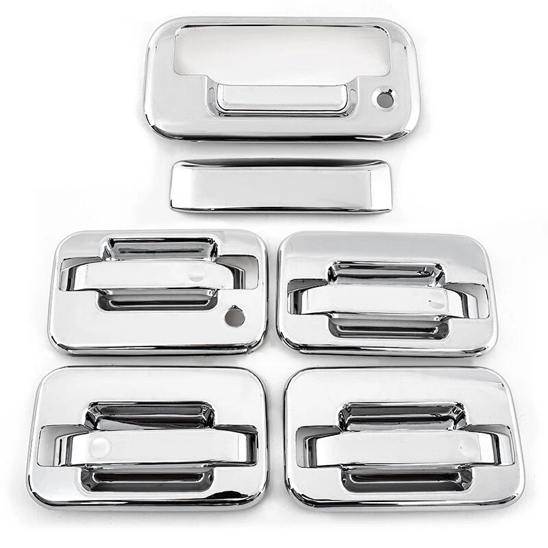 Chrome Tailgate Handle Covers for 2004-2014 Ford F150 4 Door (With Key Pad)