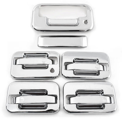 Chrome Tailgate Handle Covers for 2004-2014 Ford F150 4 Door (With Key Pad)