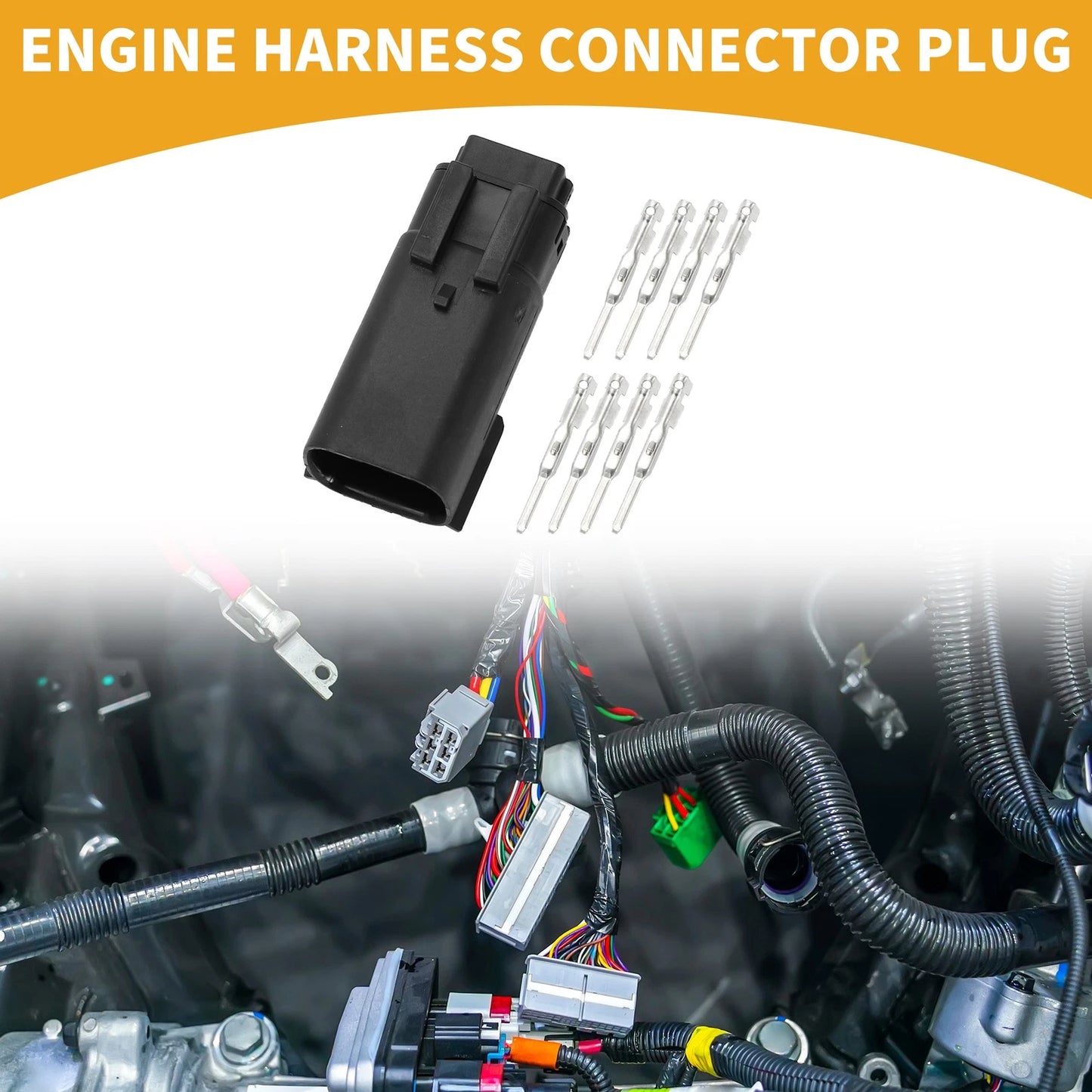 8 Pin Engine Harness Connector Plug Male Wire Terminal for Harley-Davidson