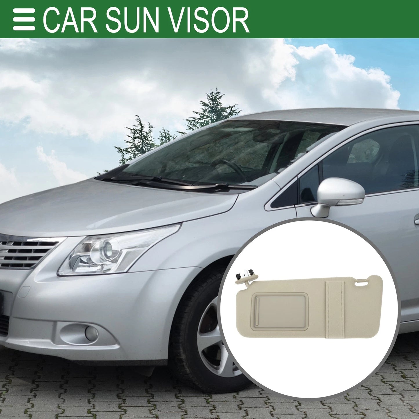 Left Driver Side Sun Visor for Toyota Camry (2007–2011)