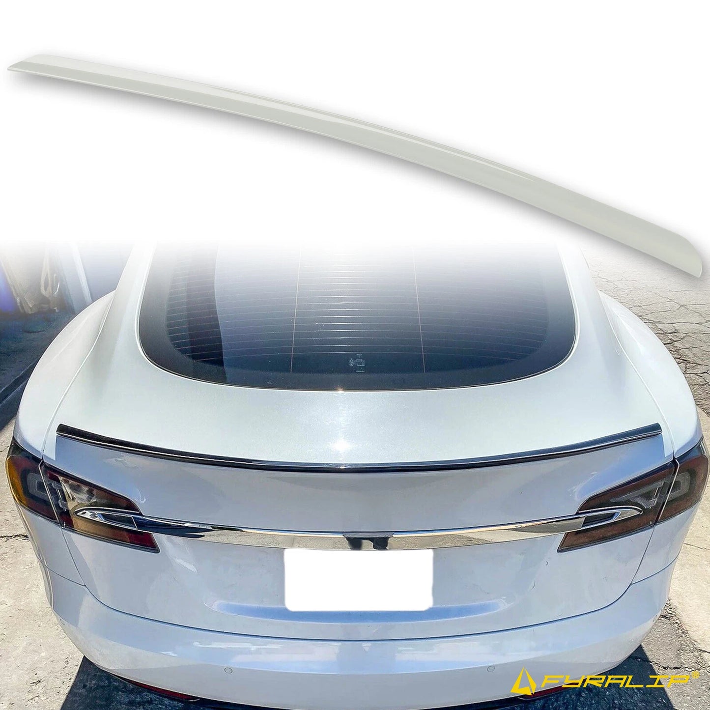 White Boot Lip Spoiler for Tesla Model S Sedan (2012-2017)