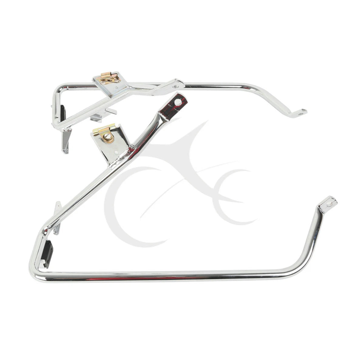 Chrome/Black Saddlebag Brackets for Harley Touring (2009-2013)