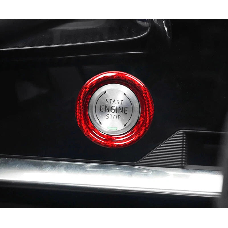 Carbon Fiber Engine Start Buttons Cover Ring Trim fit For Corvette C8 2020-2024
