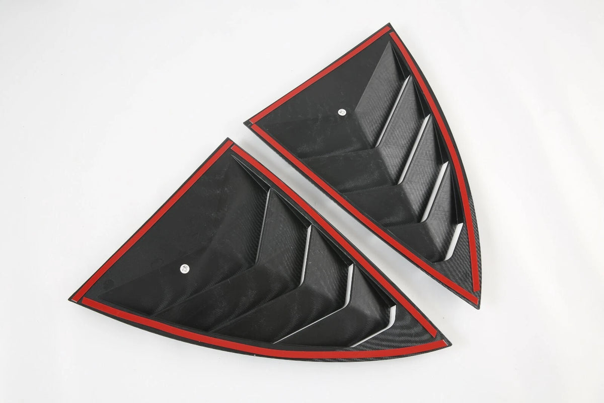 Side Window Louver Shutter Cover Trim for Tesla Model Y (2020-2023) Carbon Fiber