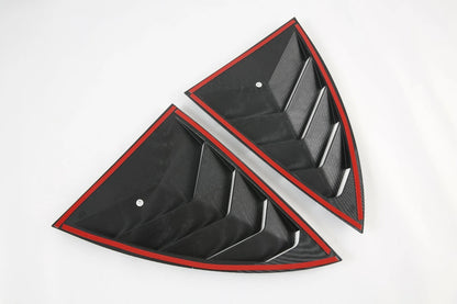 Side Window Louver Shutter Cover Trim for Tesla Model Y (2020-2023) Carbon Fiber