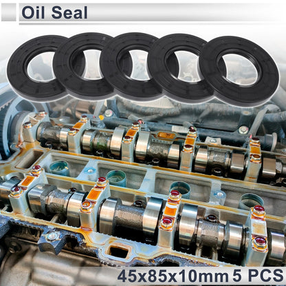 Oil Seal/45x85x10mm/NBR Rubber Rotary Shaft Seal Black 5 Pcs for Make Model