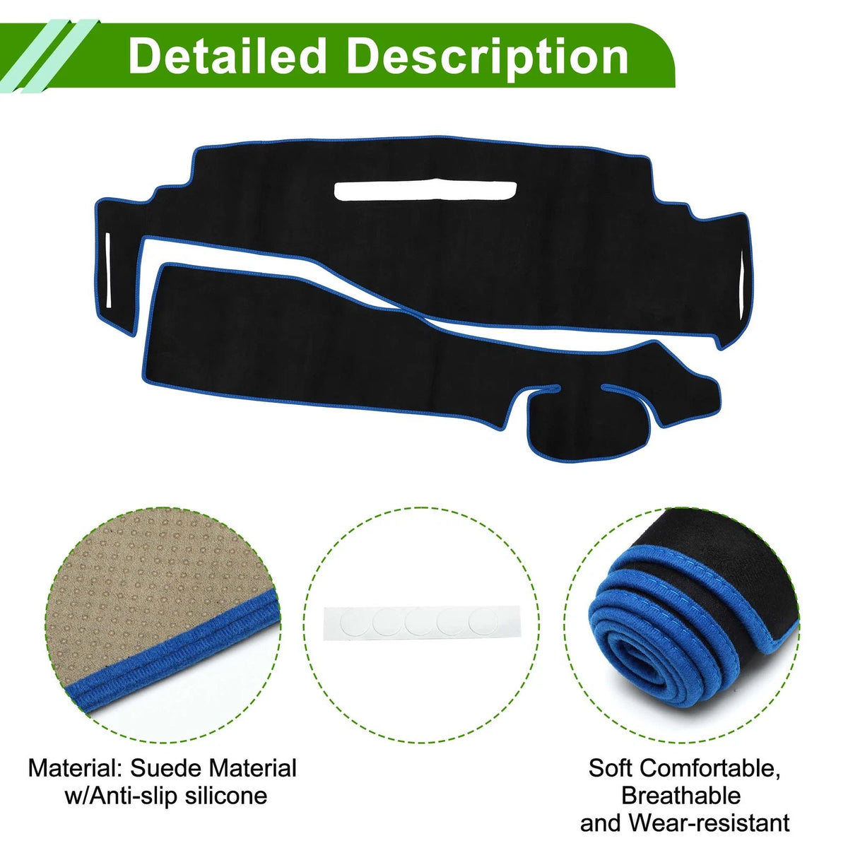 Dashboard Cover Mat for Nissan Serena C27 2016-2022 Black Blue