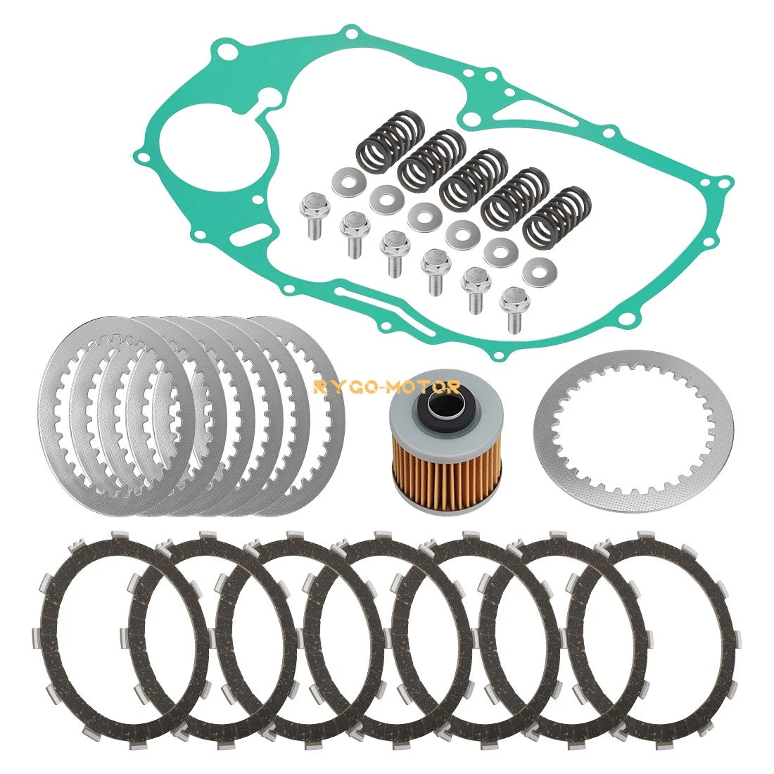 Clutch Friction and Steel Plates Gasket for Yamaha XVS650 VStar 650(1998–2016)