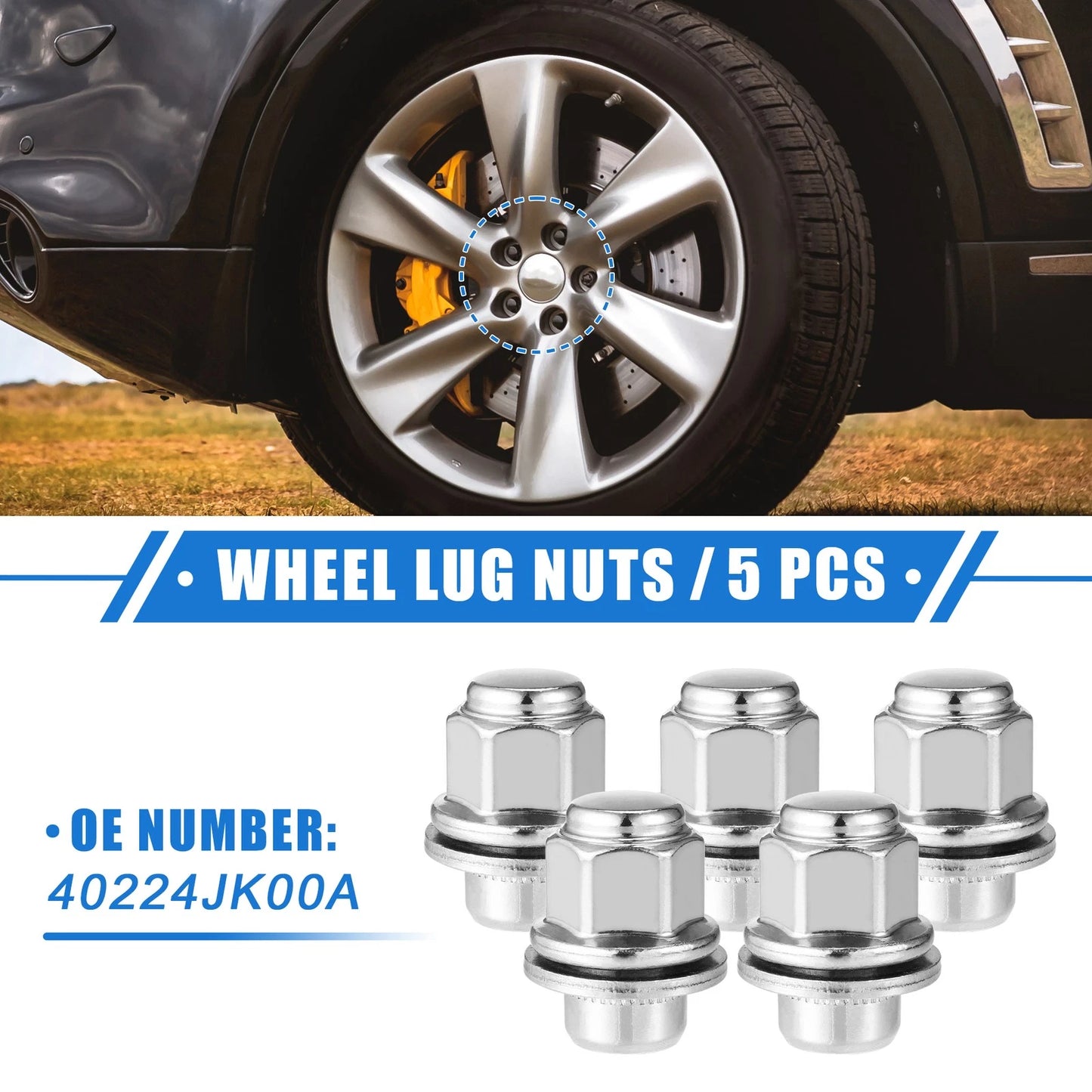5 x Wheel Lug Nuts for INFINITI EX35 G25 M12x1.25 Tire Lugnuts