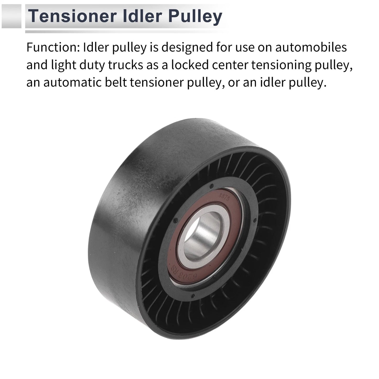 Drive Belt Idler Pulley for Volvo S60 (2001-2010) Black 1 Pc