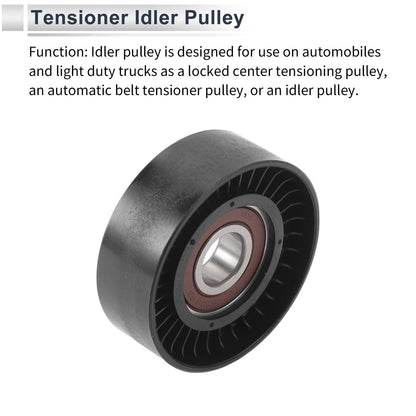 Drive Belt Idler Pulley for Volvo S60 (2001-2010) Black 1 Pc