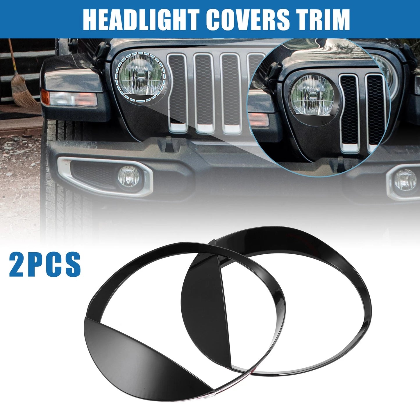 Headlight Lamp Stickers for Jeep Wrangler JL Sport/Sports (2018-2020) - 2 x
