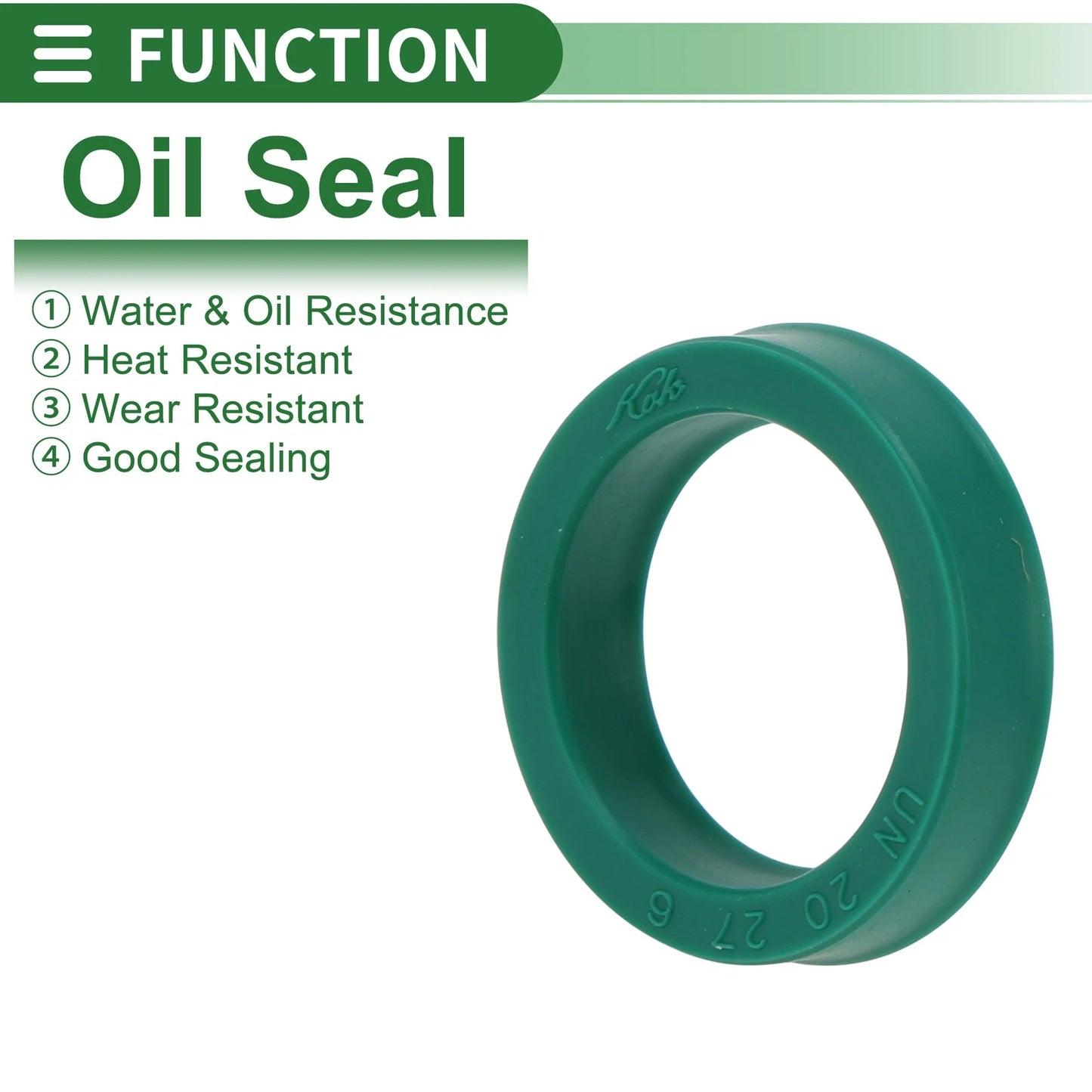 Oil Seal 20x27x6mm Rotary Shaft Seal TPU Green 5 Pcs