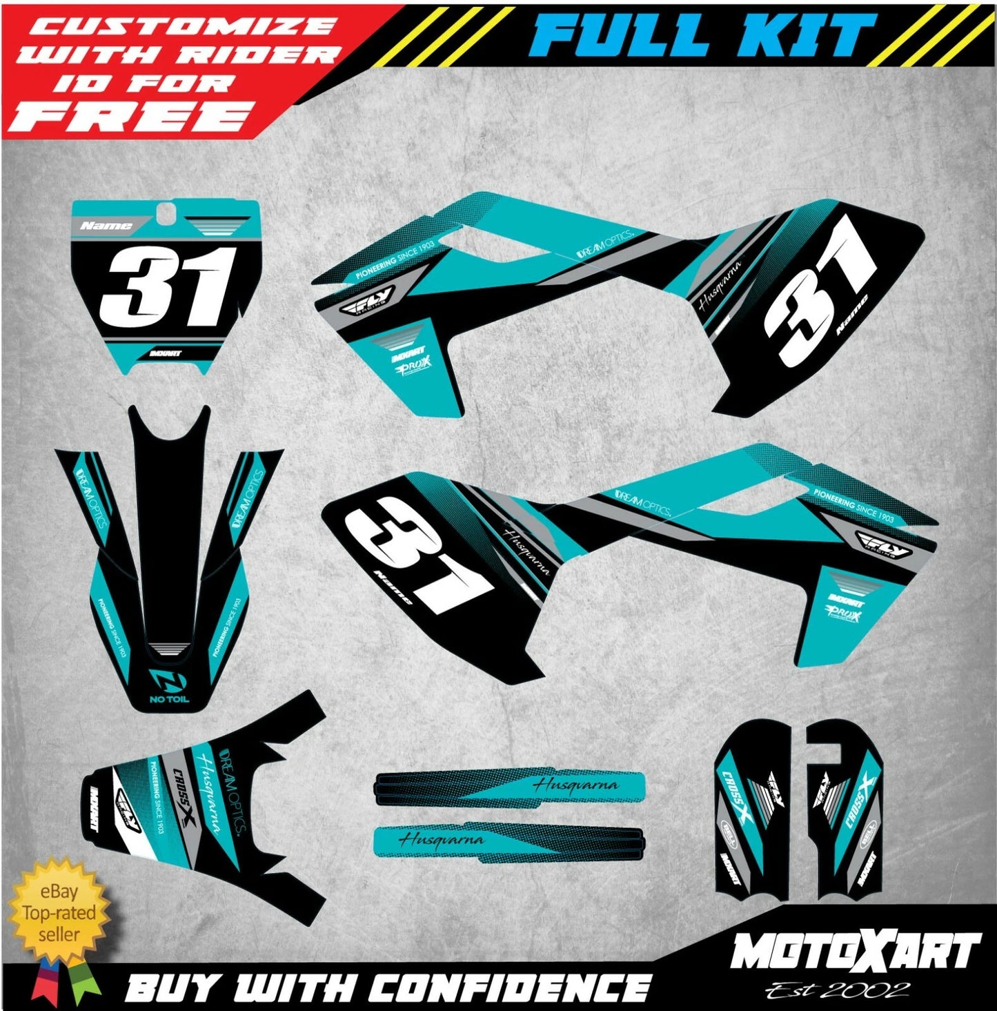 Sticker Kit for Husqvarna TC 65 (2016-2023) - Premium Style