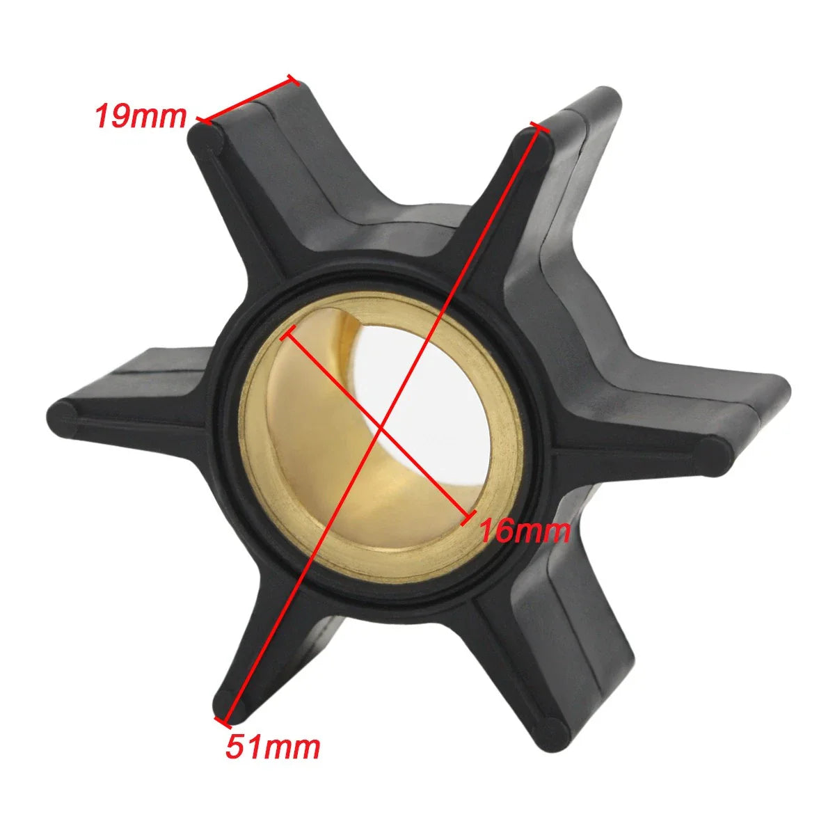 Water Pump Impeller & Key for Evinrude Johnson 20-35HP 395289