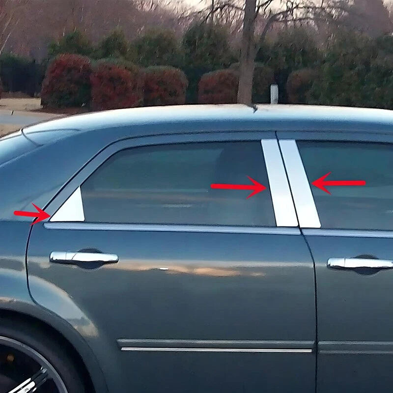 Chrome Door Pillar Window Post Trim for Chrysler 300 300C Dodge Magnum (2005-2010)