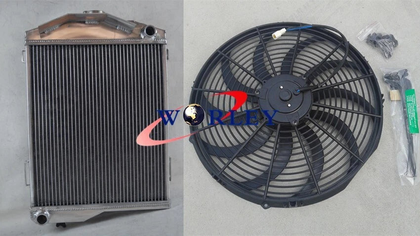 3 Row Aluminum Radiator + Fan for Austin Healey 3000 (1959-1967)