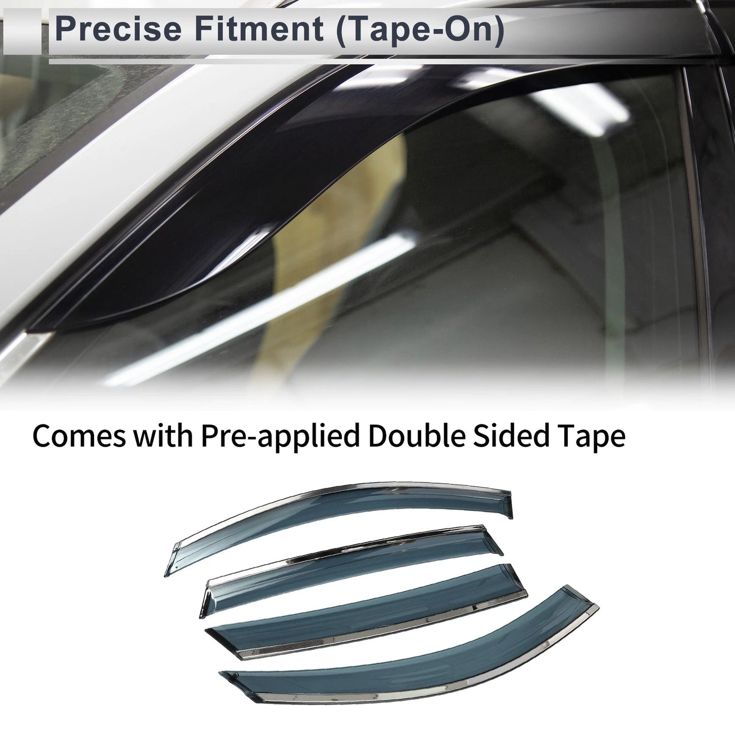 Deflectors for BMW X6 Side Window Vent Visors Black 1 Set (2008-2014)