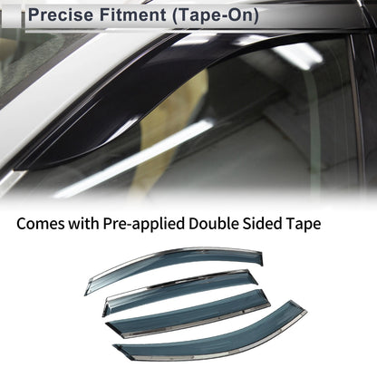 Deflectors for BMW X6 Side Window Vent Visors Black 1 Set (2008-2014)