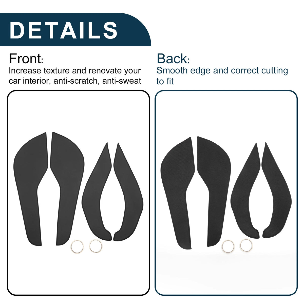 Car Door Anti Kick Pad Sticker Protector for Ford EcoSport (2018) - Black Set