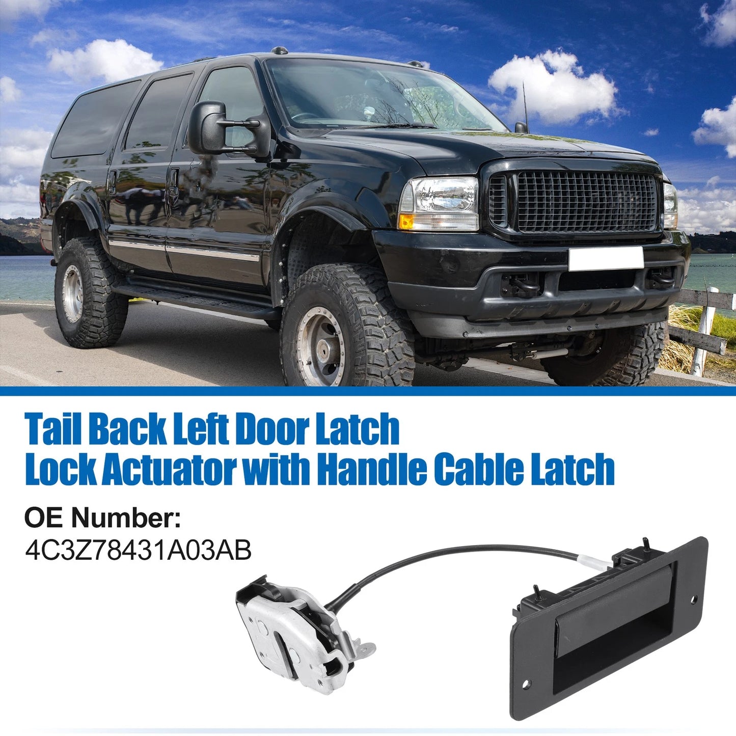 Rear Left Tailgate Lock Actuator & Handle for Ford Excursion (2000-2005)
