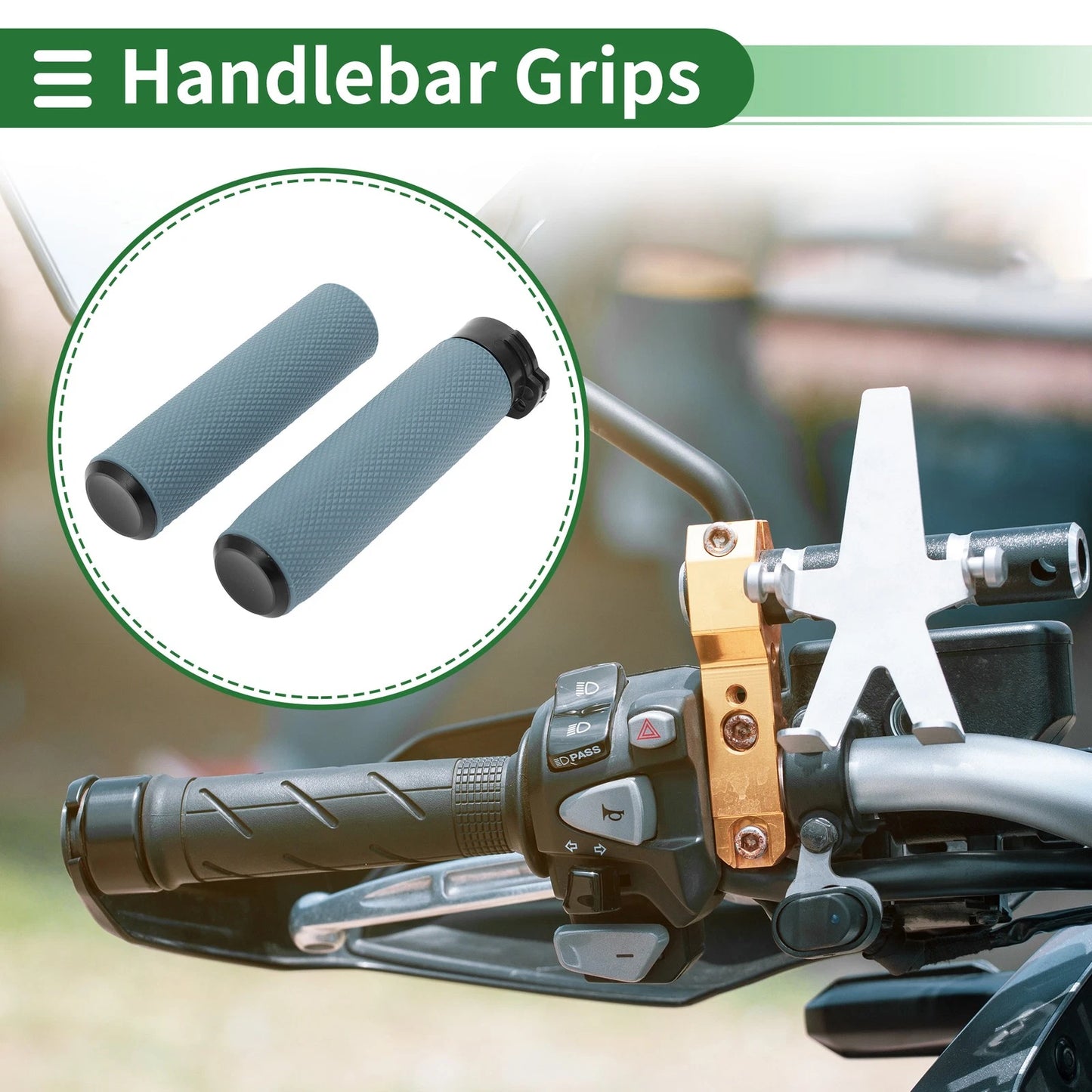 25mm Hand Grips Cover Kit TPU Blue for Motorcycle