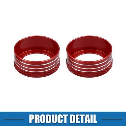 AC Audio Volume Knob Ring Cover for Subaru BRZ & Toyota 86 Red (Set of 3)