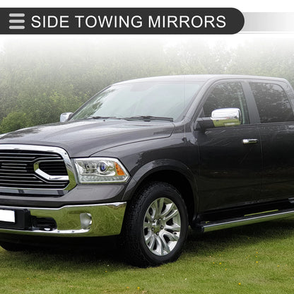 Tow Mirrors for Dodge Ram 1500 with Turn Signal Light Black 2 x (2009-2018)