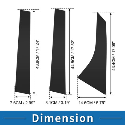 6pcs Door Pillar Window Trim for Ford Focus (2000-2007) Black