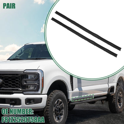 Car Window Weatherstrip for Ford F-250 (1997-2007) - 1 Pair Black Rubber