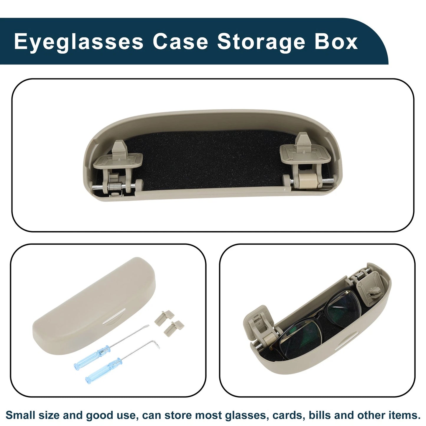 Sunglasses Case for Ford Puma MK2 ST Line X (2020-2025) ABS Beige 1 Set