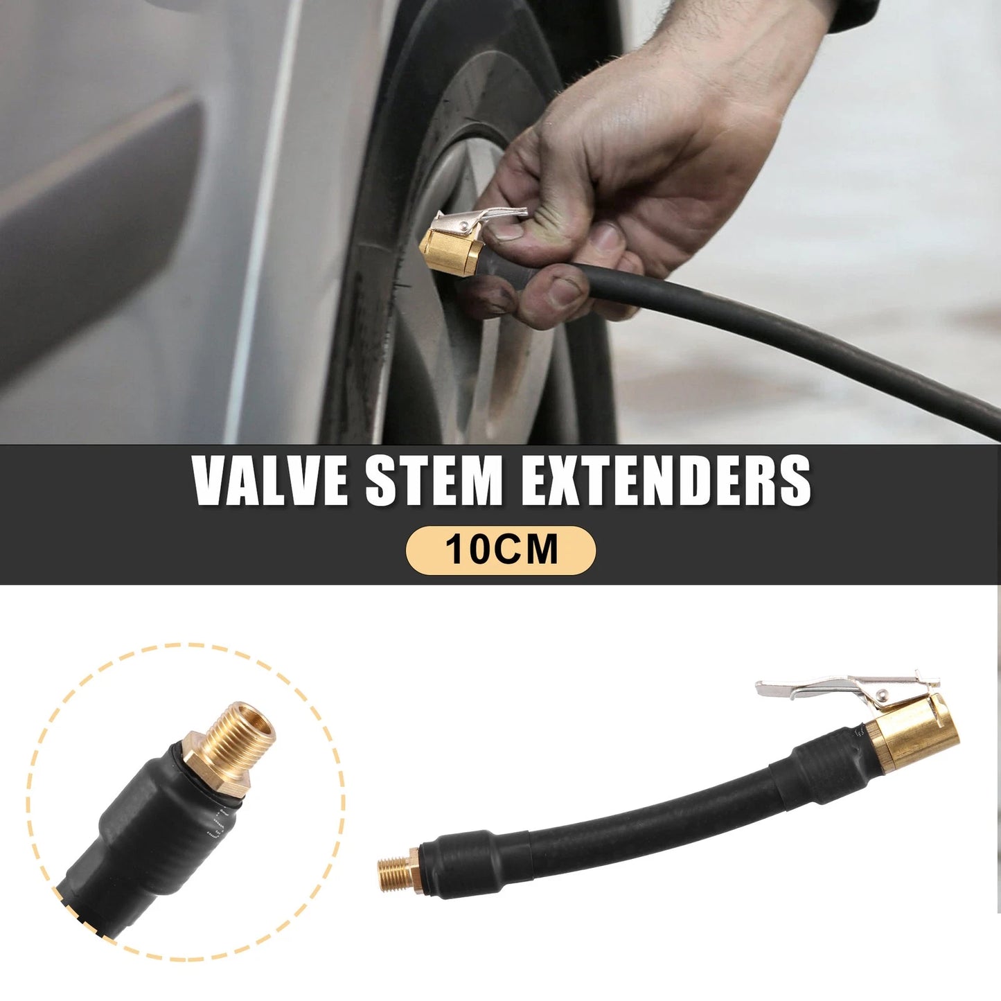 Valve Stem Extension Hose / 10cm 4" for Car Motorcycle
