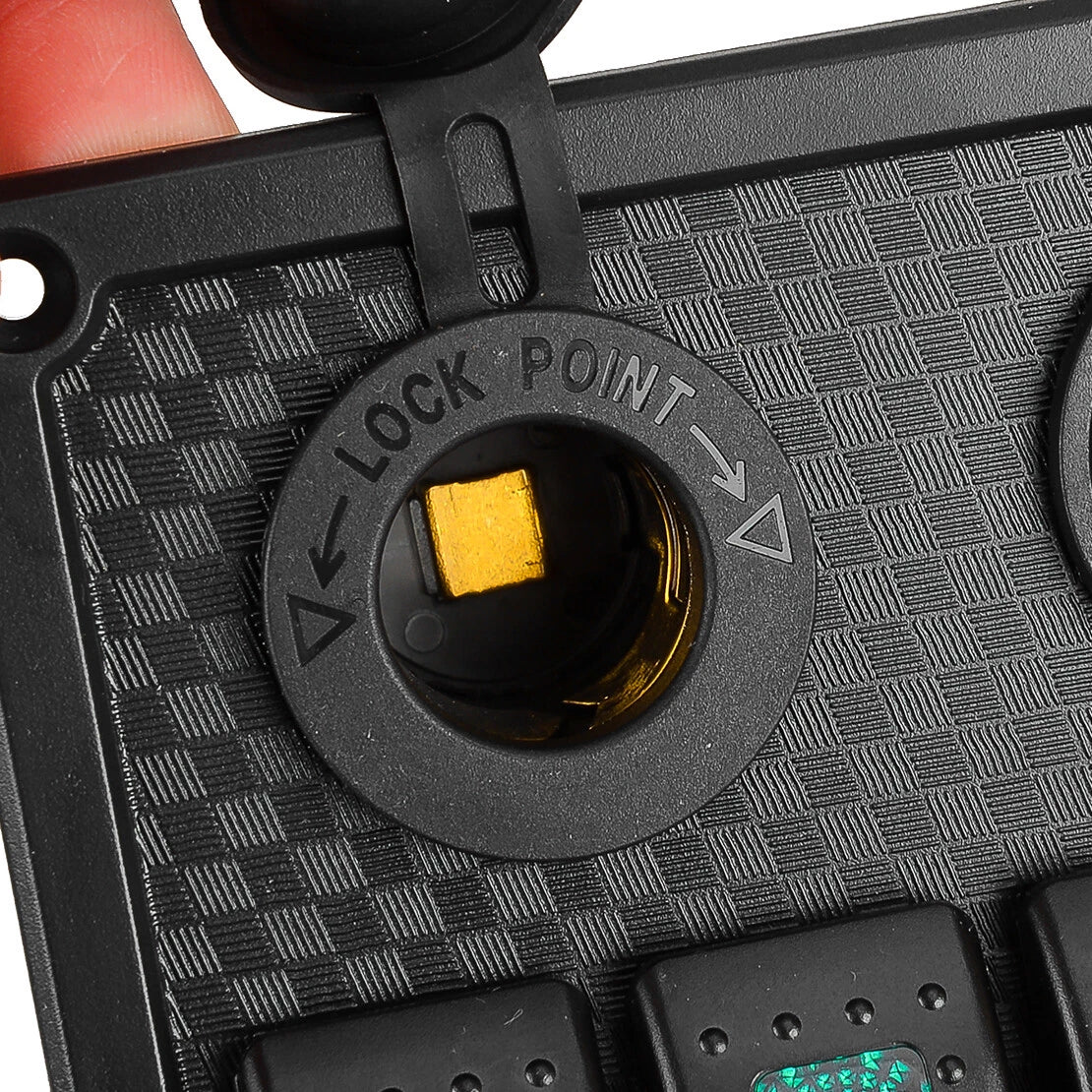 8 Gang Toggle Rocker Switch Panel for Car Boat Marine RV Truck Green LED