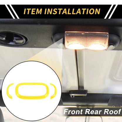 Blue Front Rear Roof Reading Light Trim Covers for Jeep Wrangler JK (2011-2017)