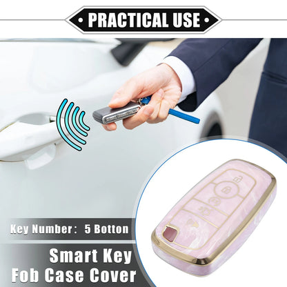 Key Fob Cover 5 Button for Ford Smart Key (Compatible) - Pink