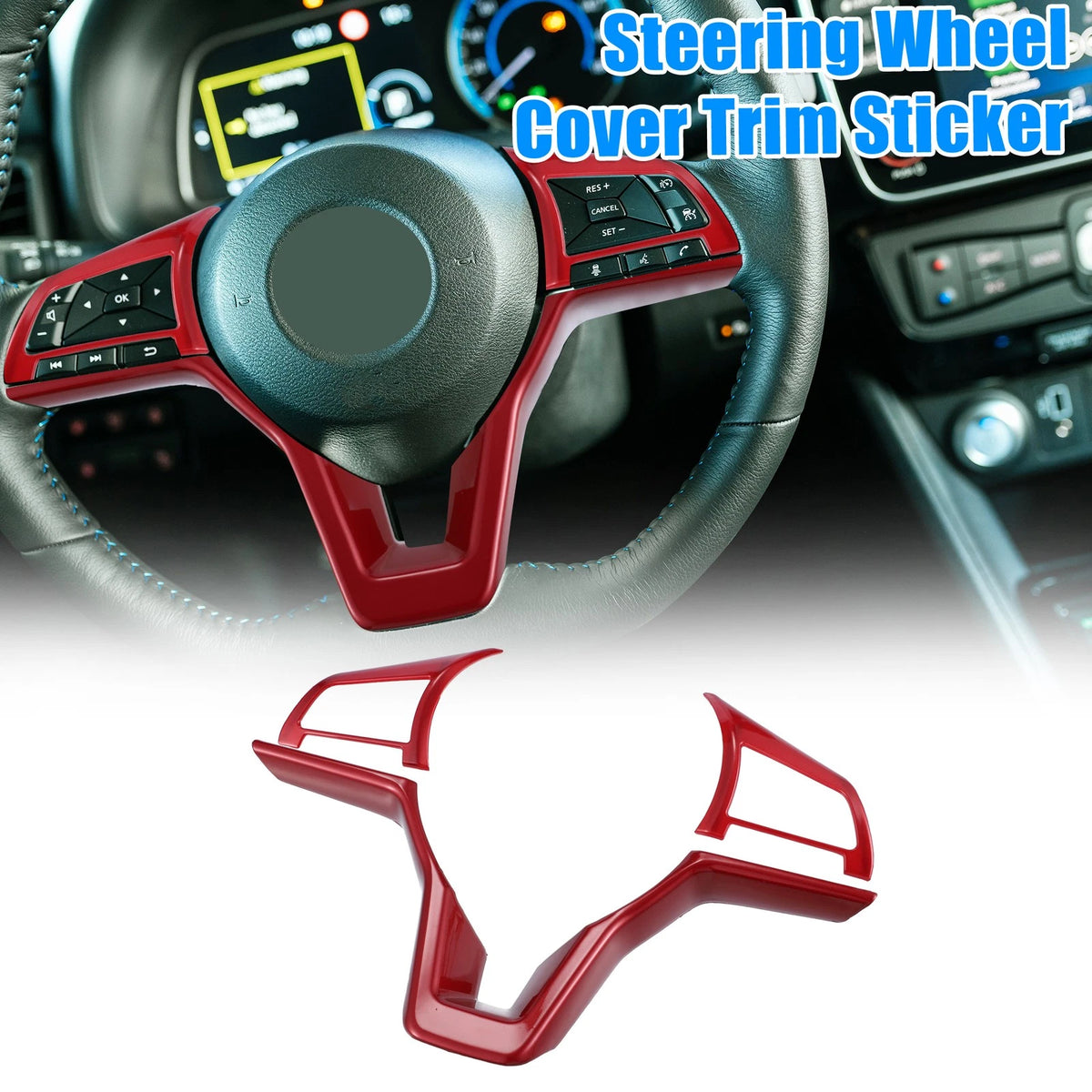 Red ABS Plastic Steering Wheel Cover for Nissan Altima (2019-2022)