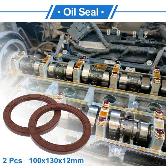 Oil Seal 100x130x12mm 2 x Seal Ring Rotary Shaft FKM Rubber Brown